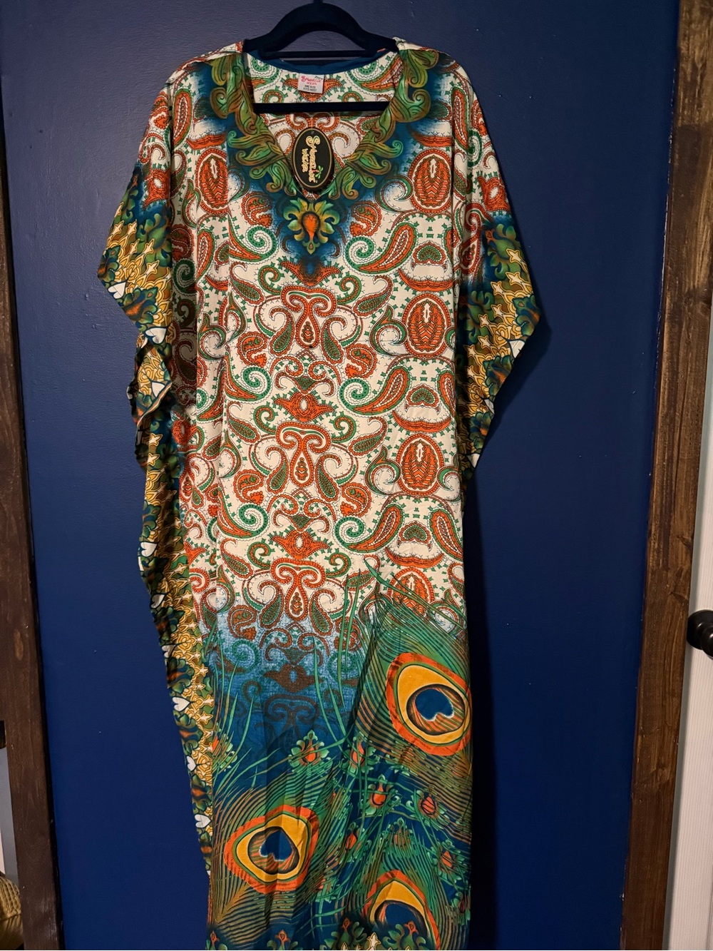 Shoreline Multicolor Paisley & Peacock Print Swim Coverup